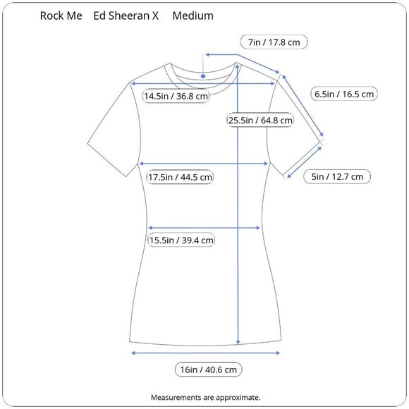 Rock Me Ed Sheeran X Tour Band Tee Shirt Black Green White Printed Slim Fit M - Picture 15 of 16
